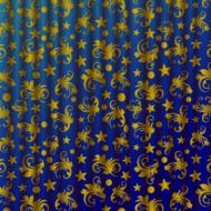 default floral tissue curtain blue
