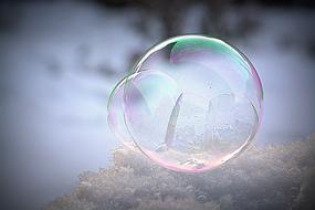 Soap Bubble Frozen Wintry