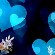 background for scrapbooking, hearts and flowers drawing