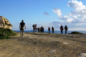 People Group Hiking sky