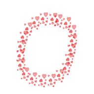 a cute letter O with hearts