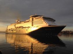 Cruise Boat Oslo Harbour At