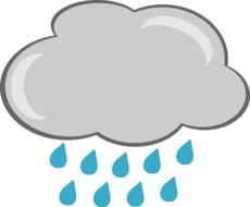 drawing of a cloud with rain