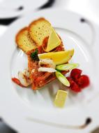 delicious vegetable snacks with shrimp
