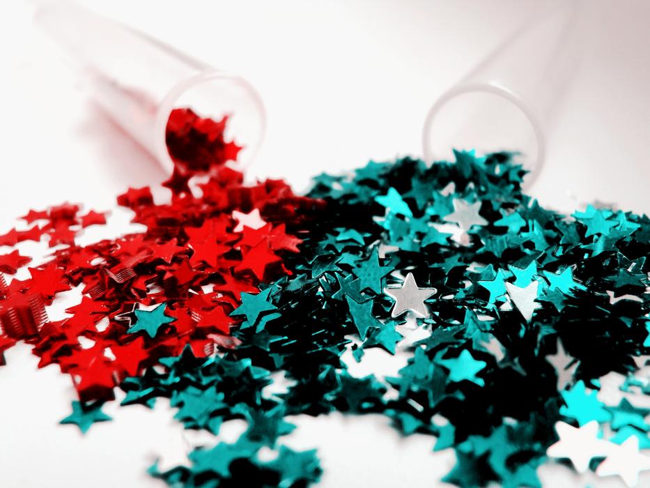 colored shiny stars decorations