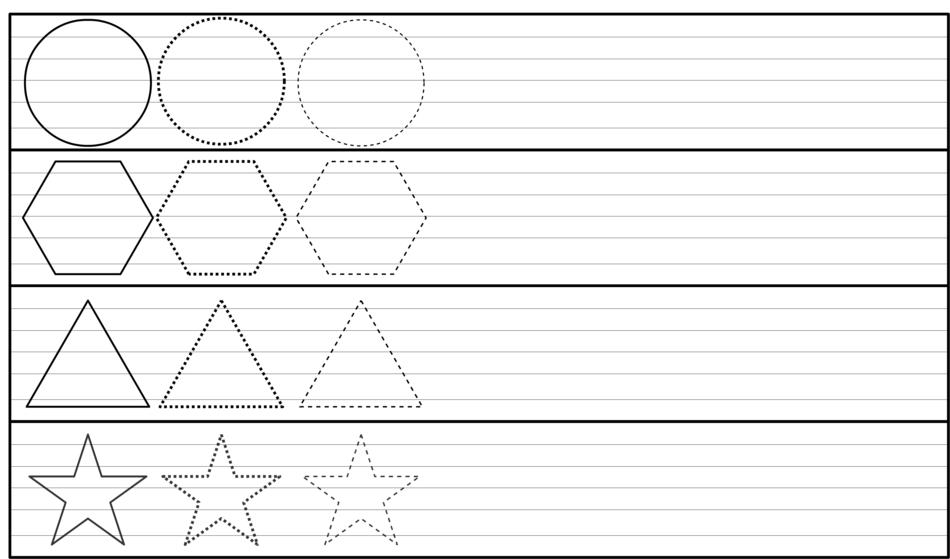 drawing of geometric shapes on paper
