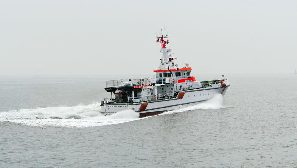 large seagoing ship is sailing