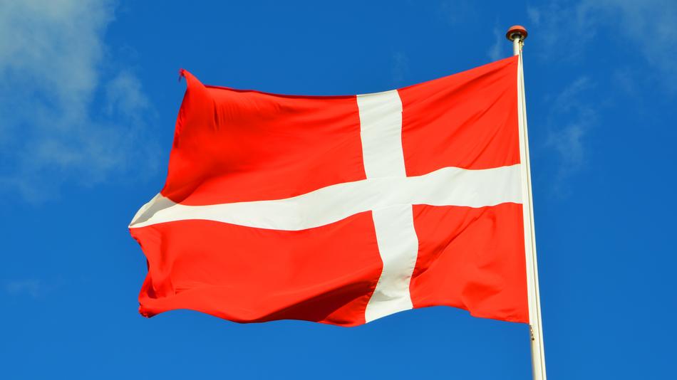 beautiful danish flag against the sky