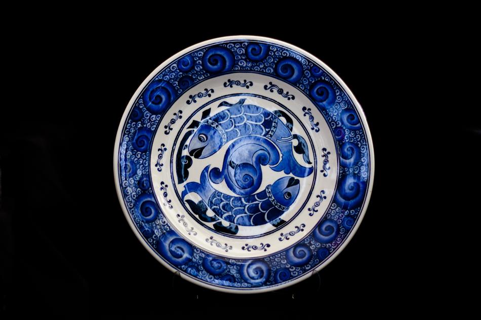 beautiful plate with a picture of fish