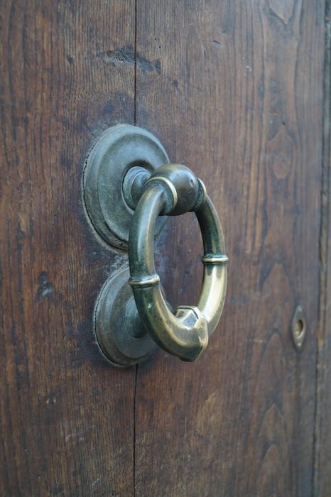old ring handle on the door
