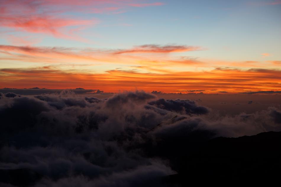 soft clouds in the orange sky