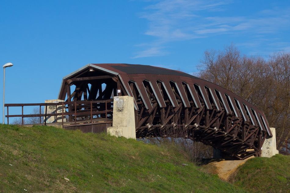 brown bridge with tunnel