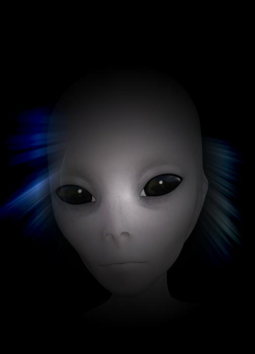 alien face in the dark
