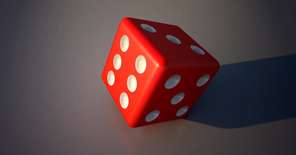 red dice for games on the table