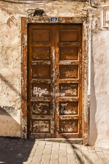 old wooden door in the building