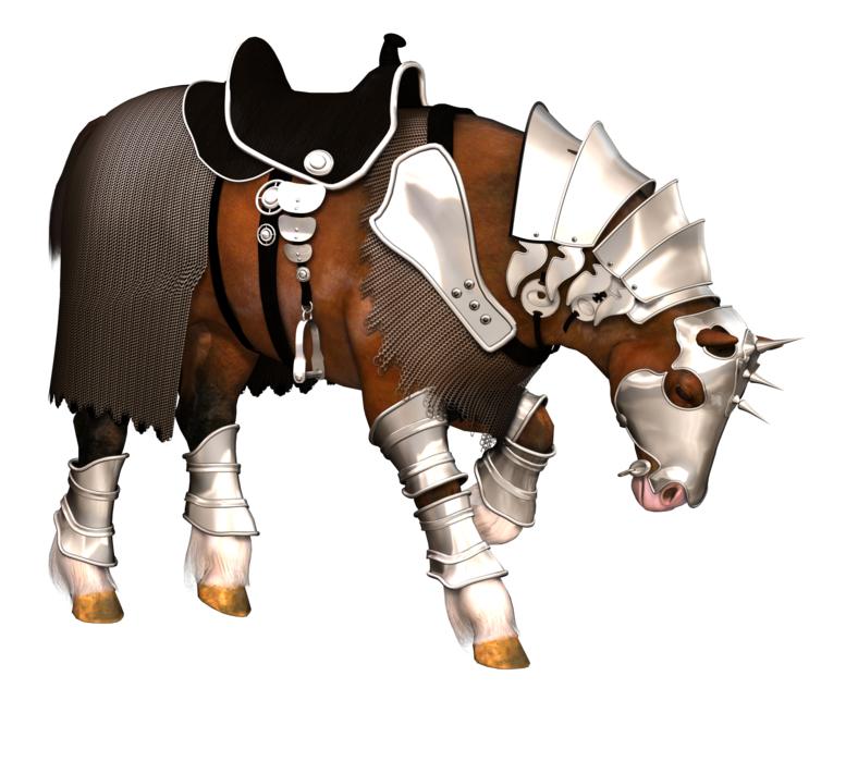 beautiful horse in armor