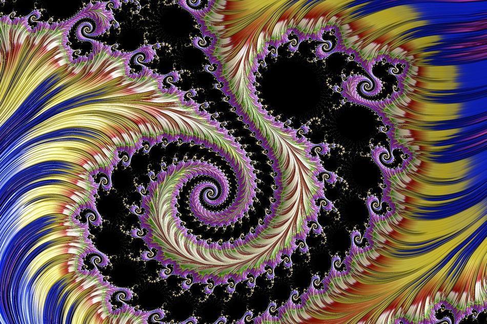 fractal blue black background drawing