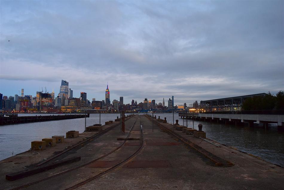 Beautiful skyline of the New York City, USA, at beautiful twilight with the clouds