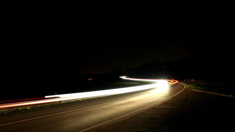 Road Night Light Traces