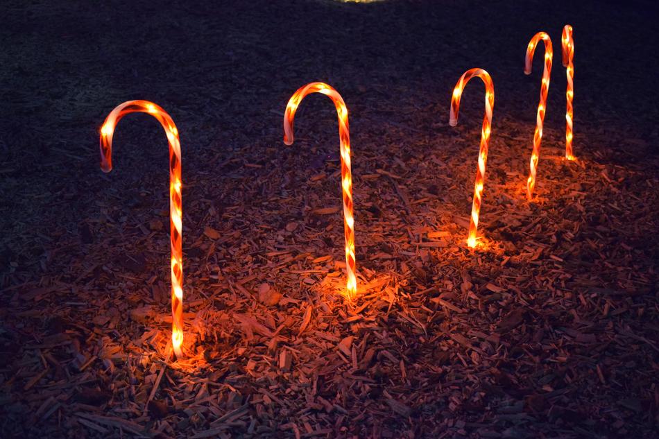 Christmas lanterns in the form of lollipops