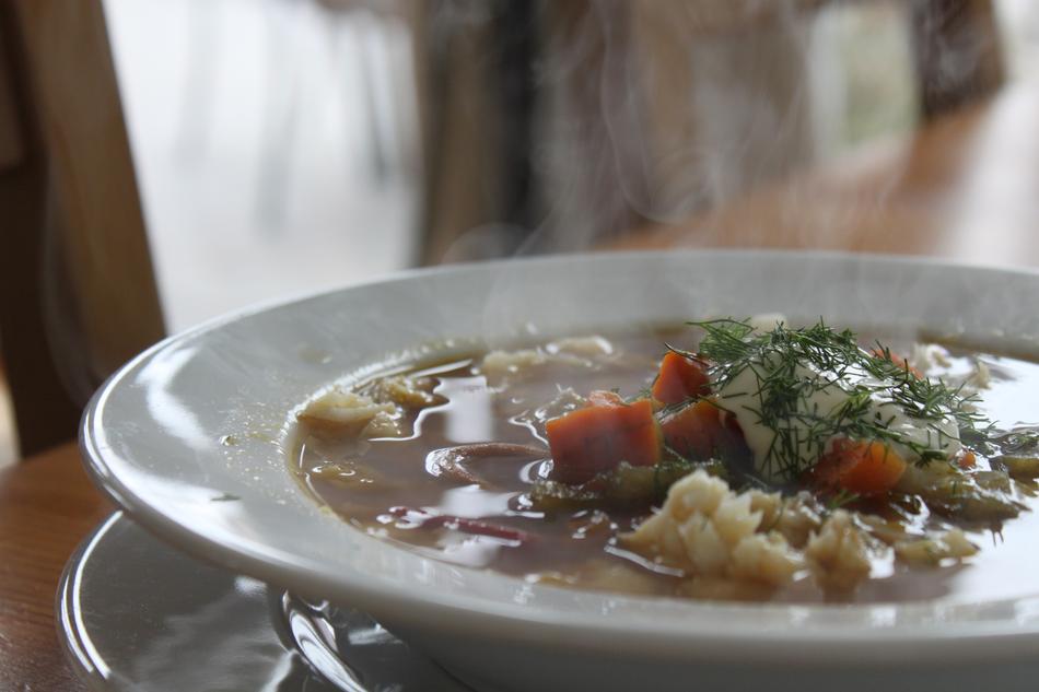 hot soup with vegetables