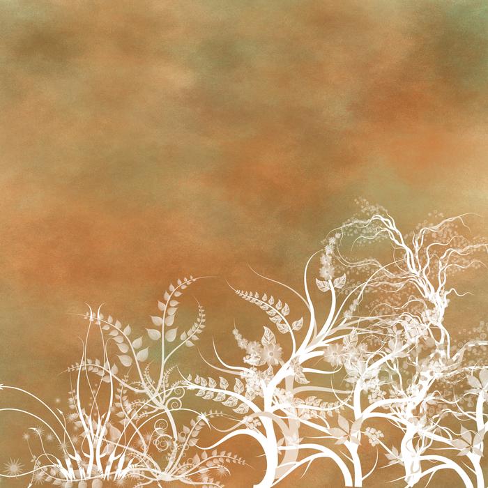 background with white abstract plants at bottom