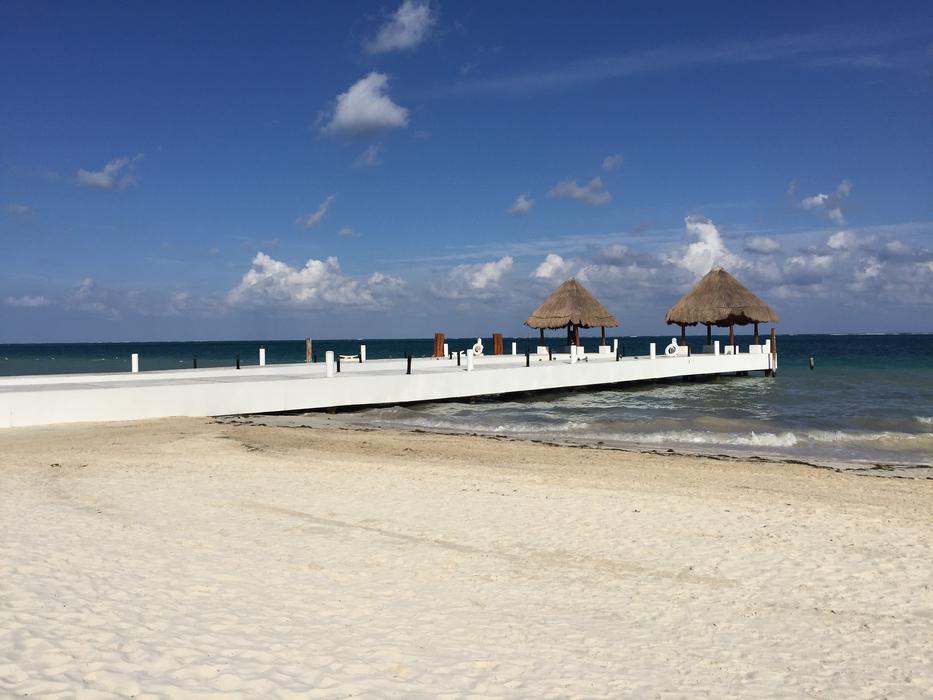 restaurant on the bridge on the beach