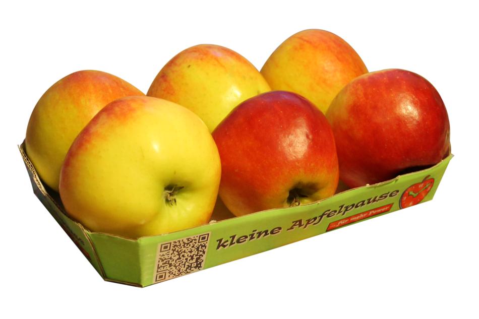 fresh apples in a box