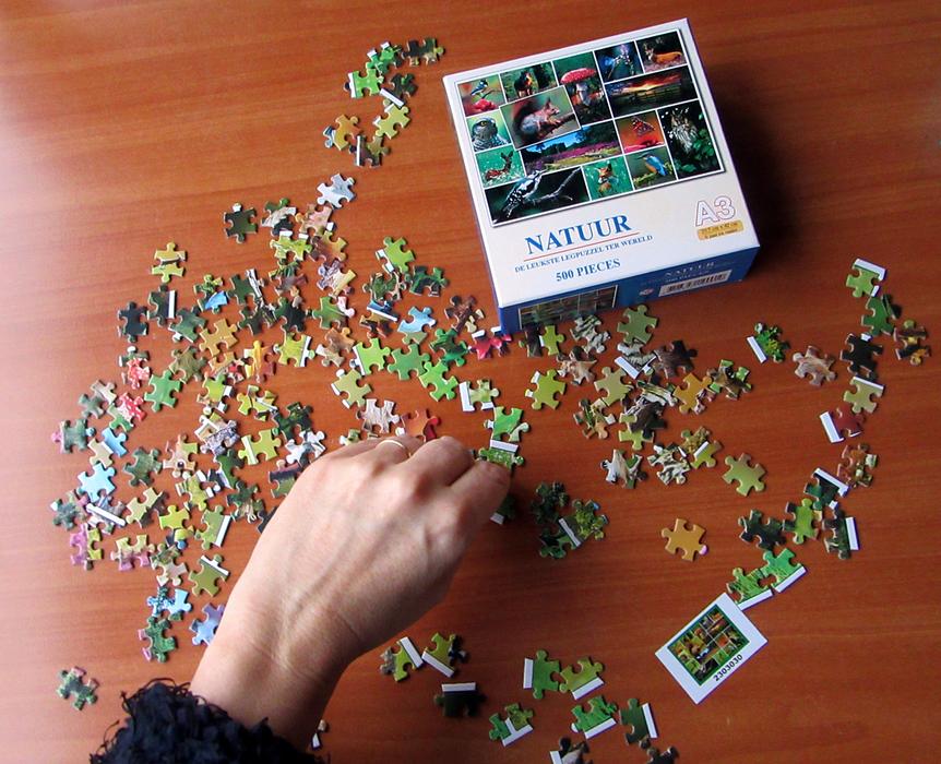 colorful puzzles on the table