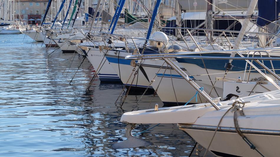 seagoing boats in port