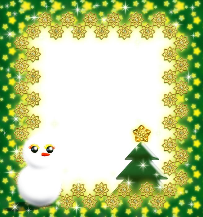 green card with a snowman
