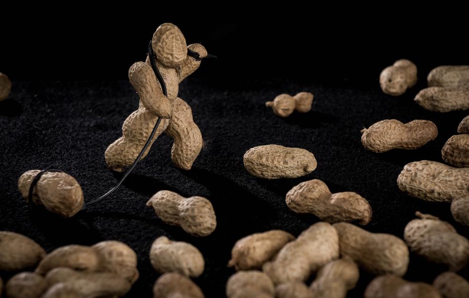 Peanut figure with a rope