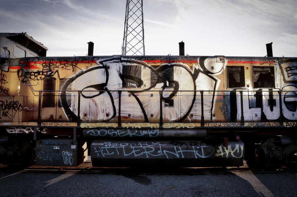 old train car in graffiti