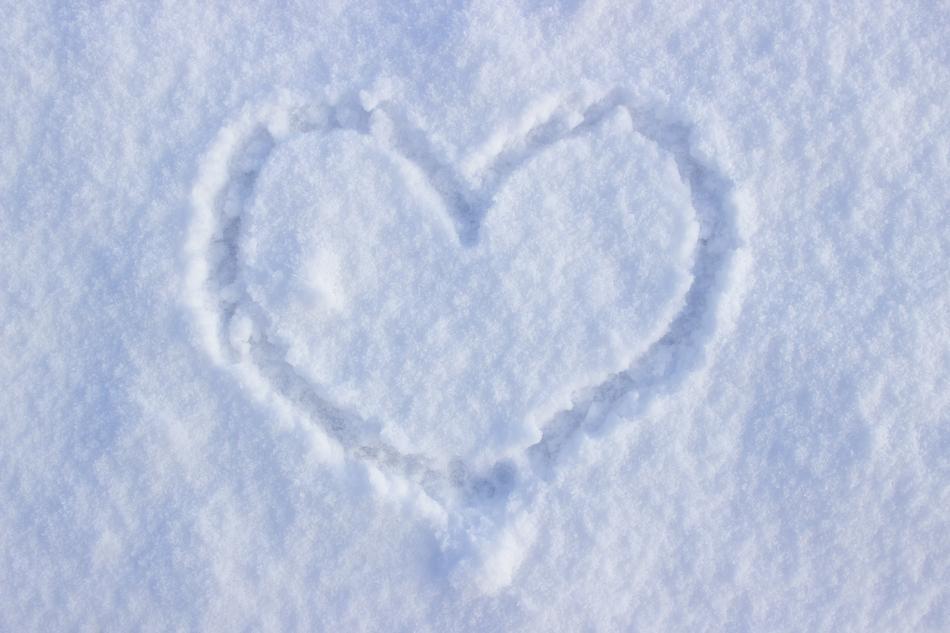 snow with a heart landscape