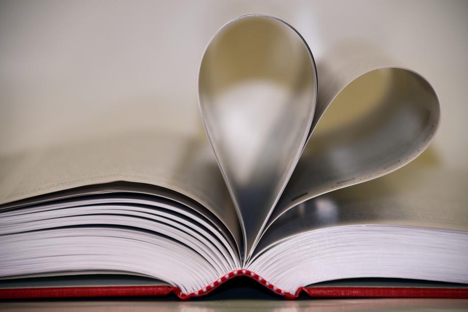 rolled up book leaves