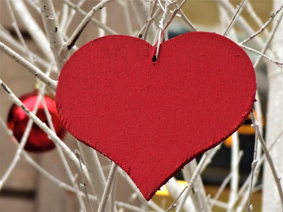 beautiful red heart ornament
