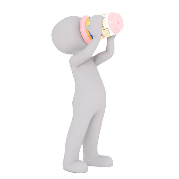 white male 3d model isolated drink