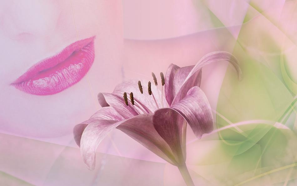 woman lip flower mouth background
