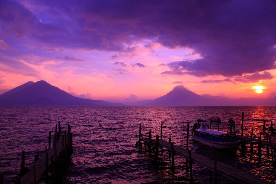 Guatemala Privacy harbour at sunset