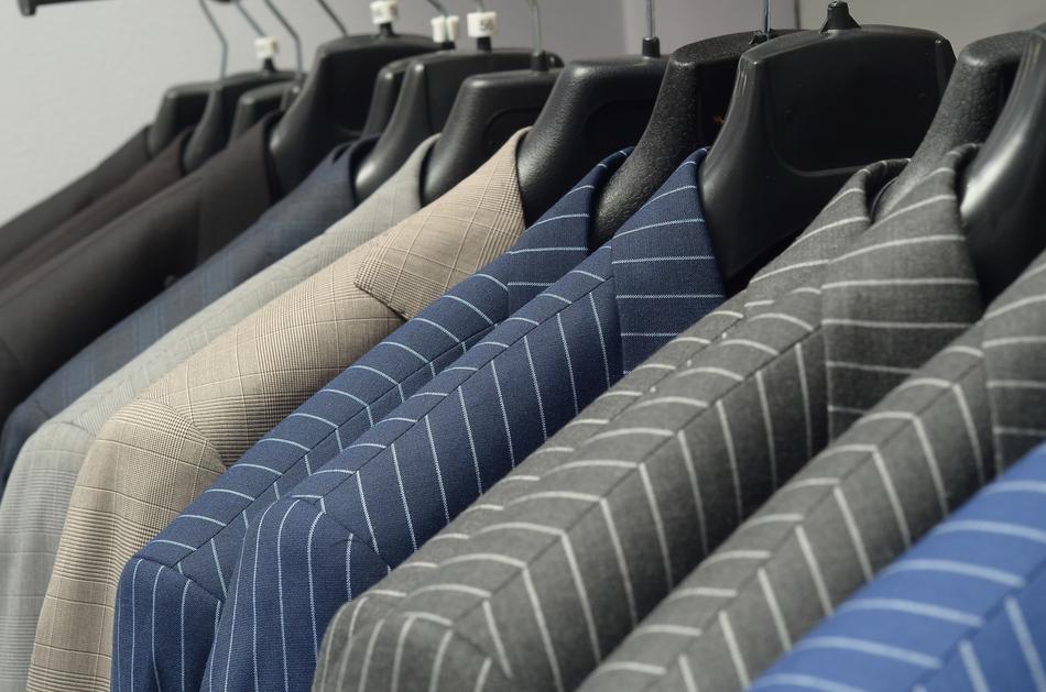 office suits on hangers