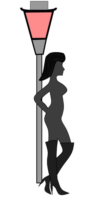 girl by the streetlight at night