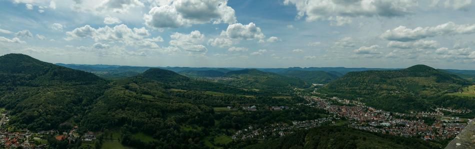 panoramic view of the city in the mountains