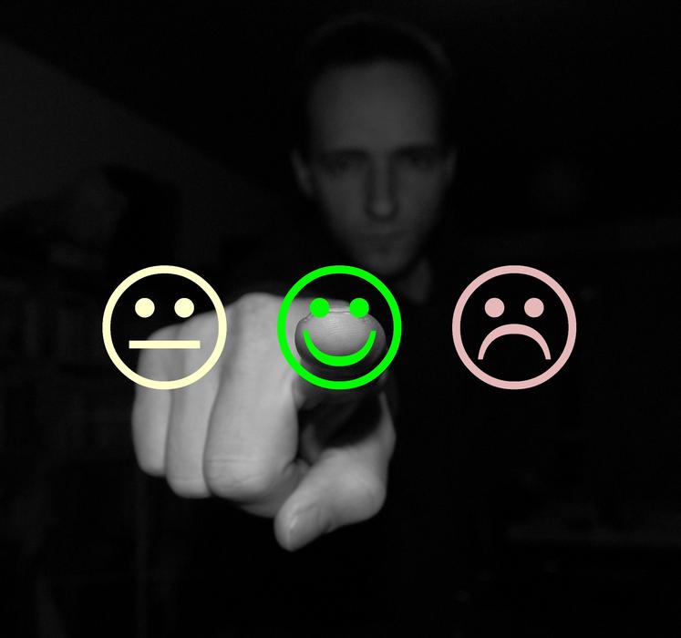 colored emotions indicating the person