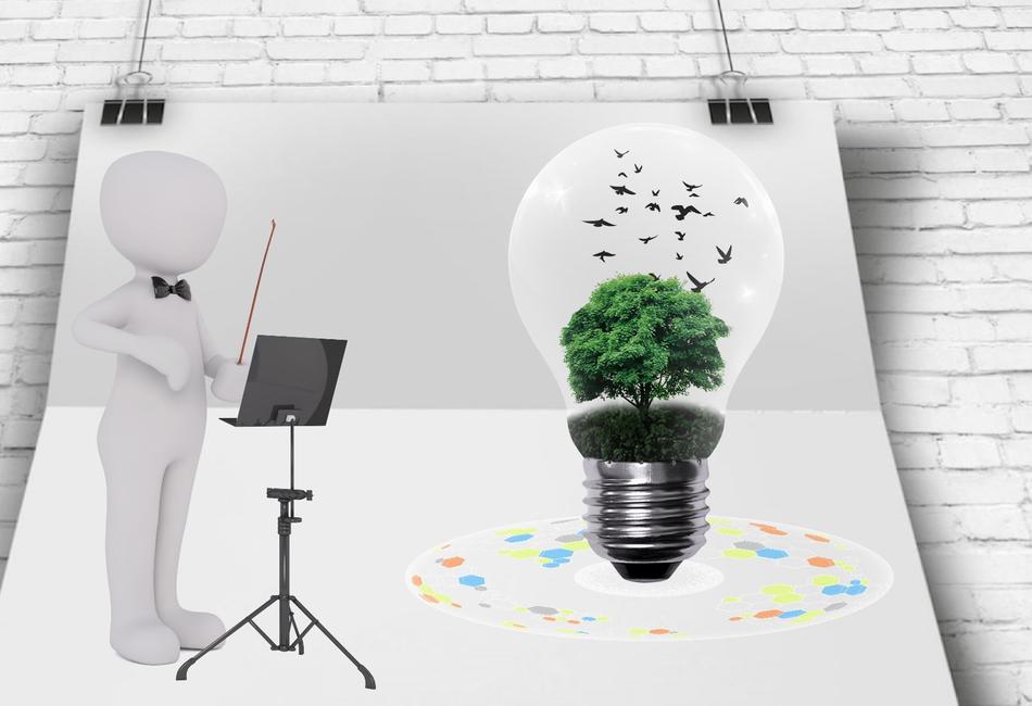 poster lamp white man