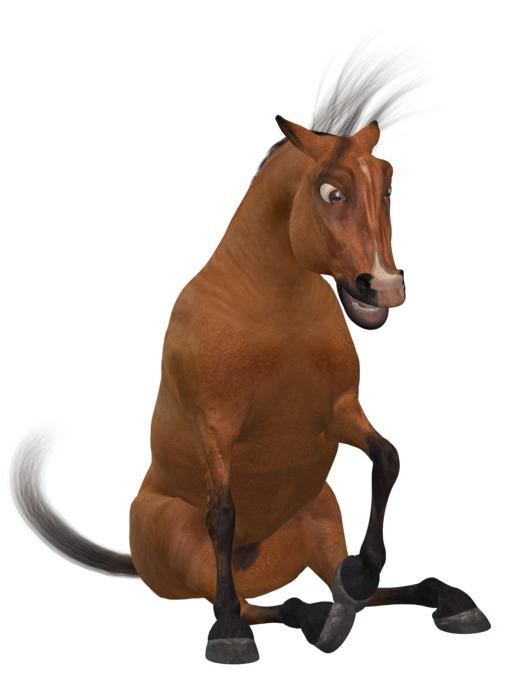 horse toon funny cute brown