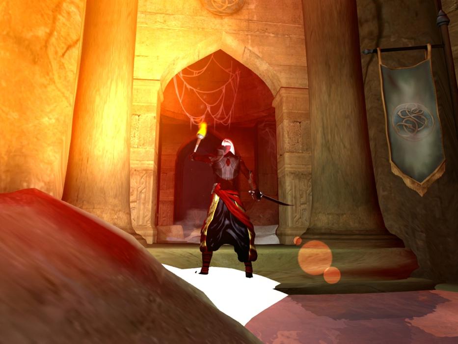old ancient doorway warrior torch