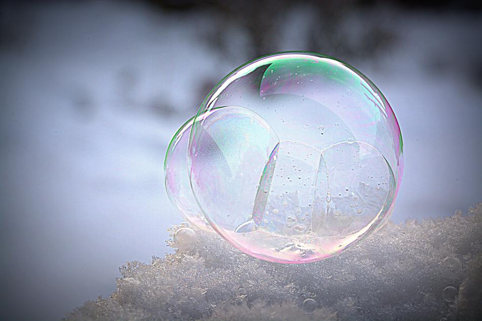 Soap Bubble Frozen Wintry