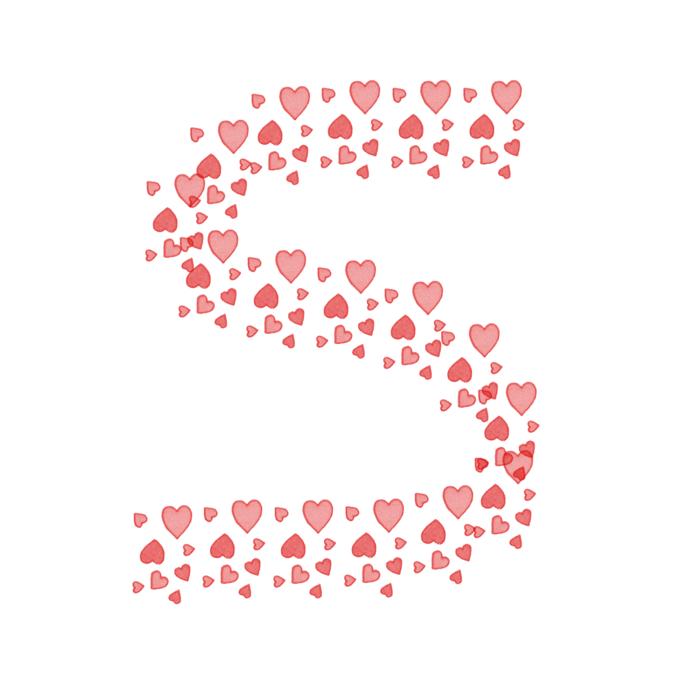 the letter s in red