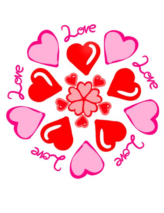 colorful hearts in a circle