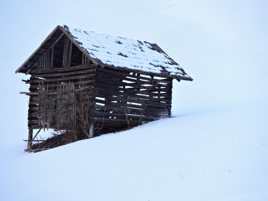 Barn Winter Log Cabin